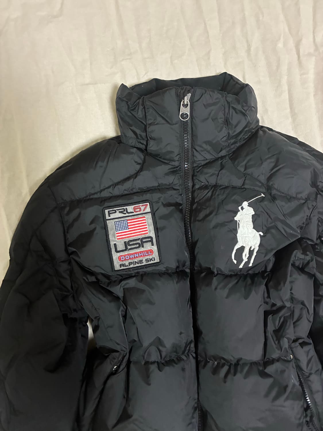 폴로 빅포니 성조기 블랙 패딩 점퍼 L사이즈 상품이미지2