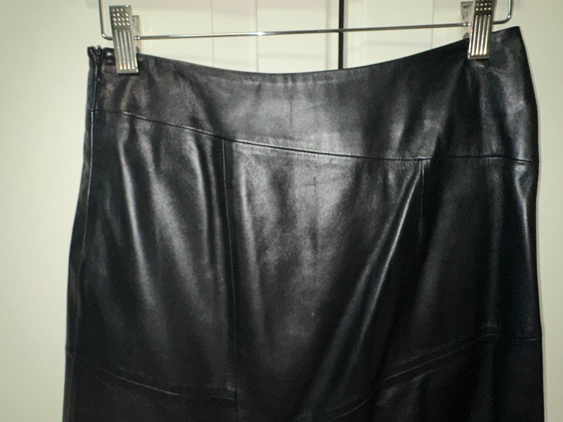 블랙 리얼 레더 A라인 가죽 스커트 새상품 55 상품이미지4