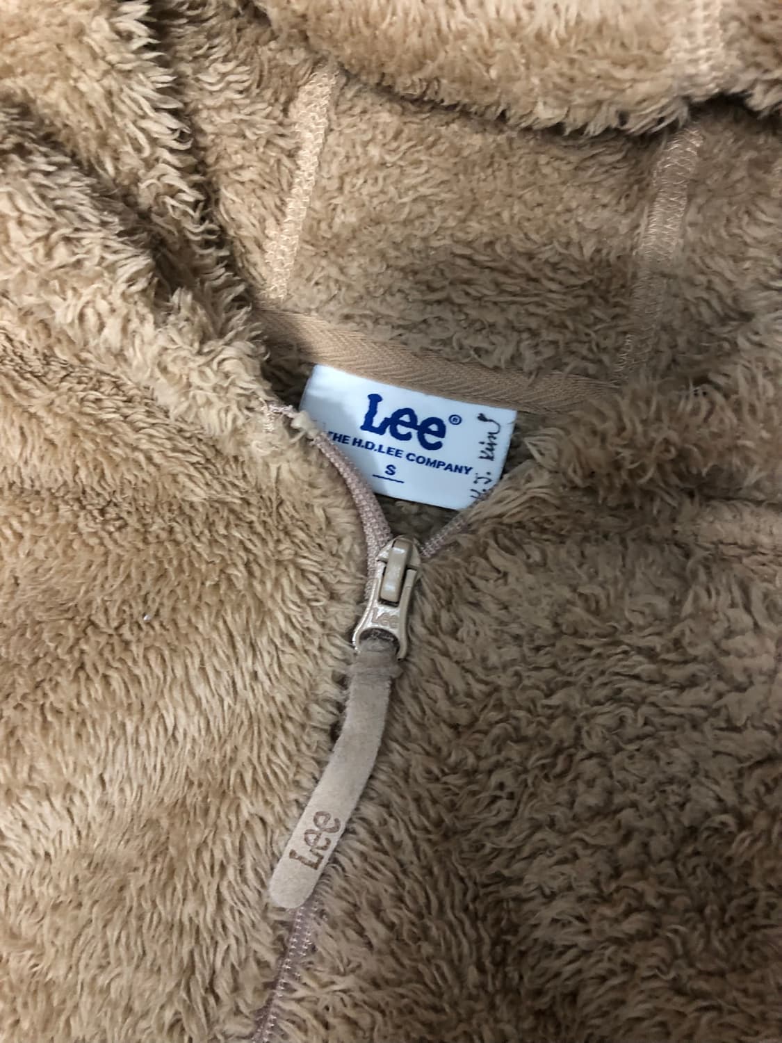 Lee 리 양털 플리츠 후리스 후드 집업 자켓 S 상품이미지3