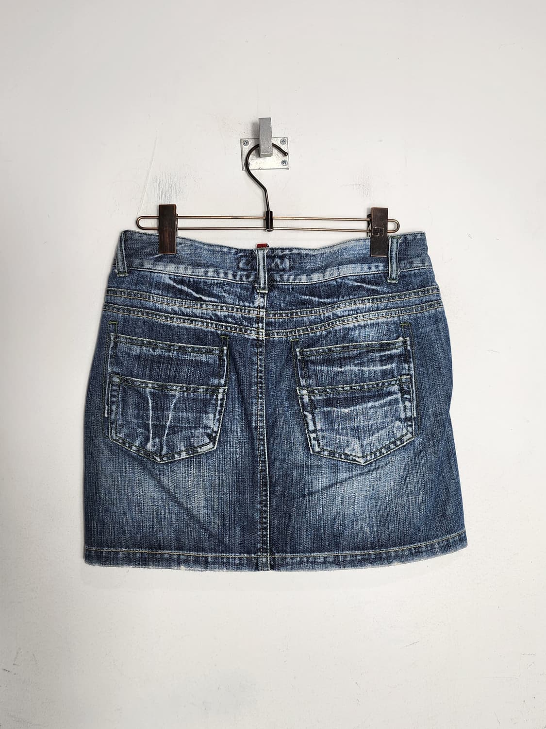 DUMI 빈티지 워싱 데님 미니 스커트 상품이미지3