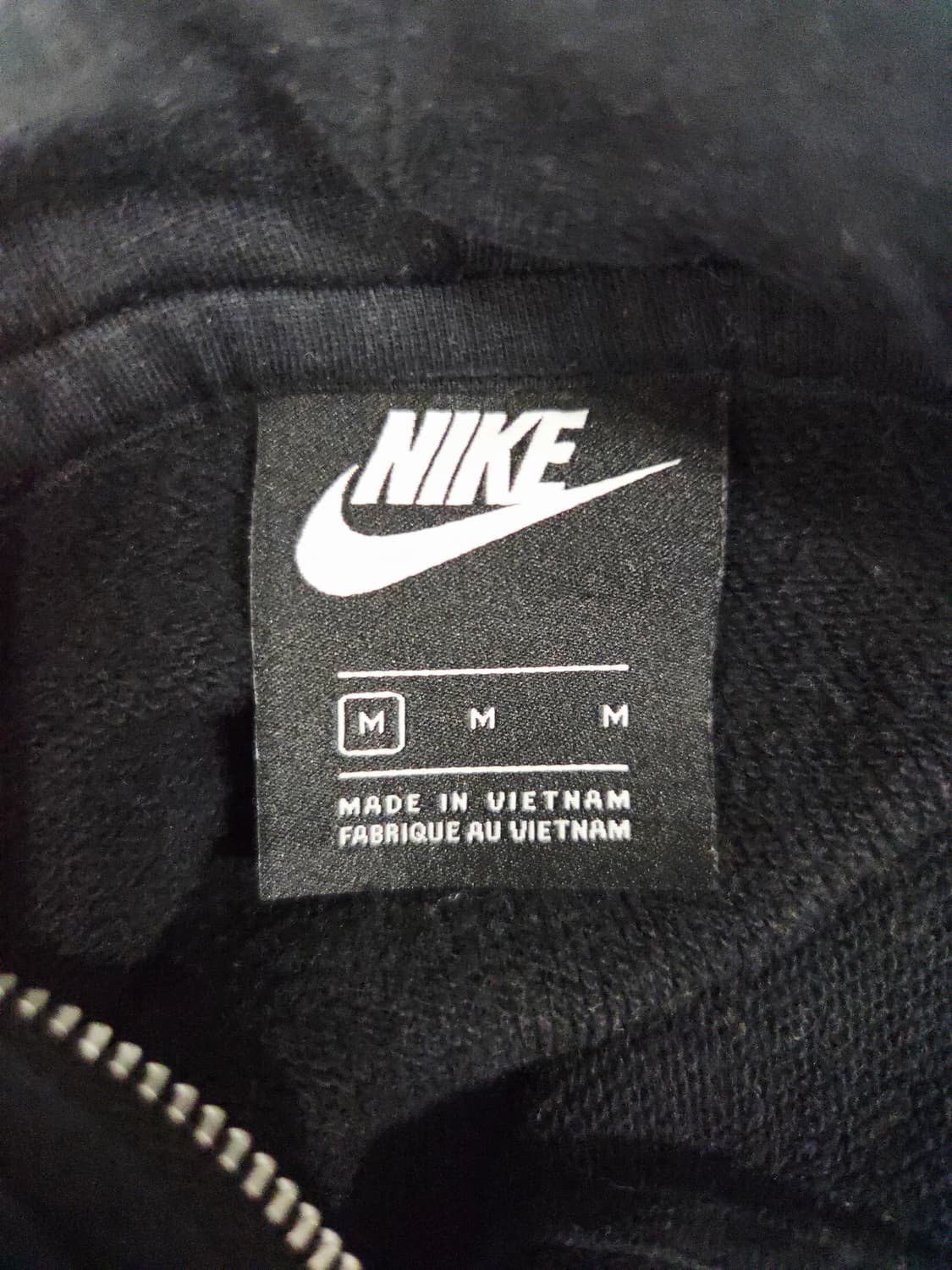 나이키 블랙/화이트 크롭 반집업 후드티_M 상품이미지5