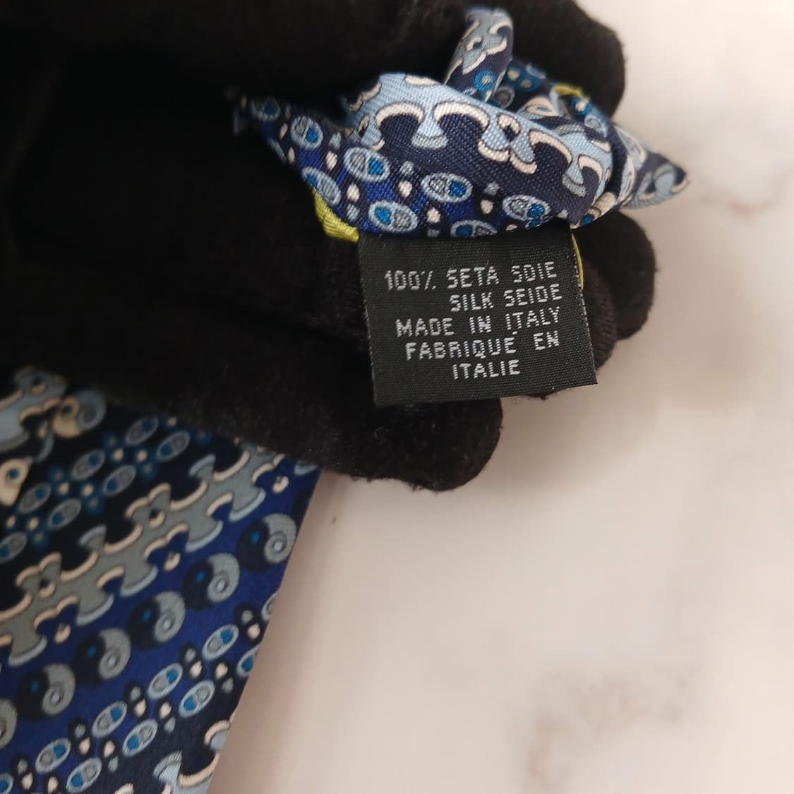 에밀리오 푸치 실크 블루 모자이크 넥타이 8.6cm A+등급 A19015 상품이미지9