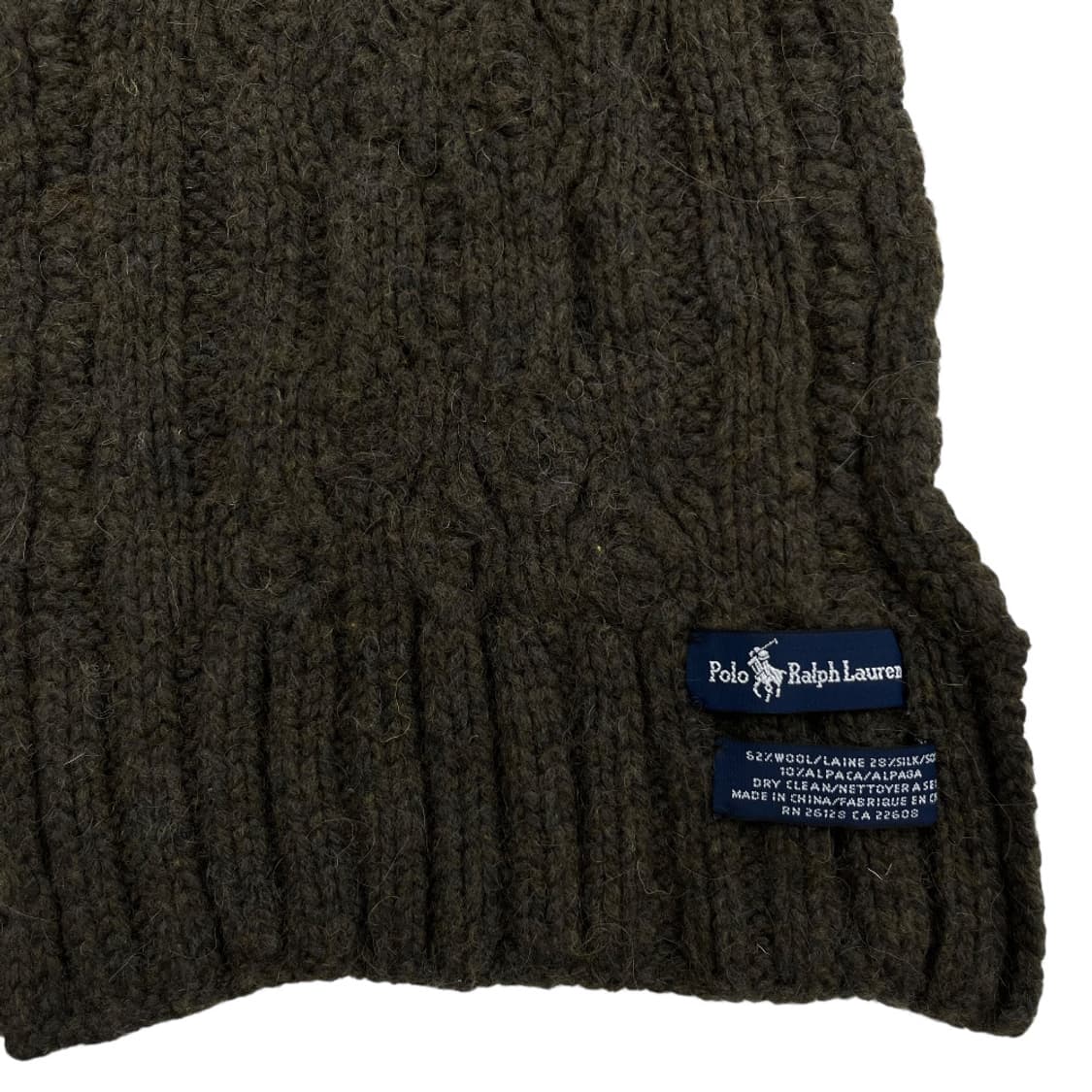 폴로 랄프로렌 꽈배기 카키 울 머플러 상품이미지5