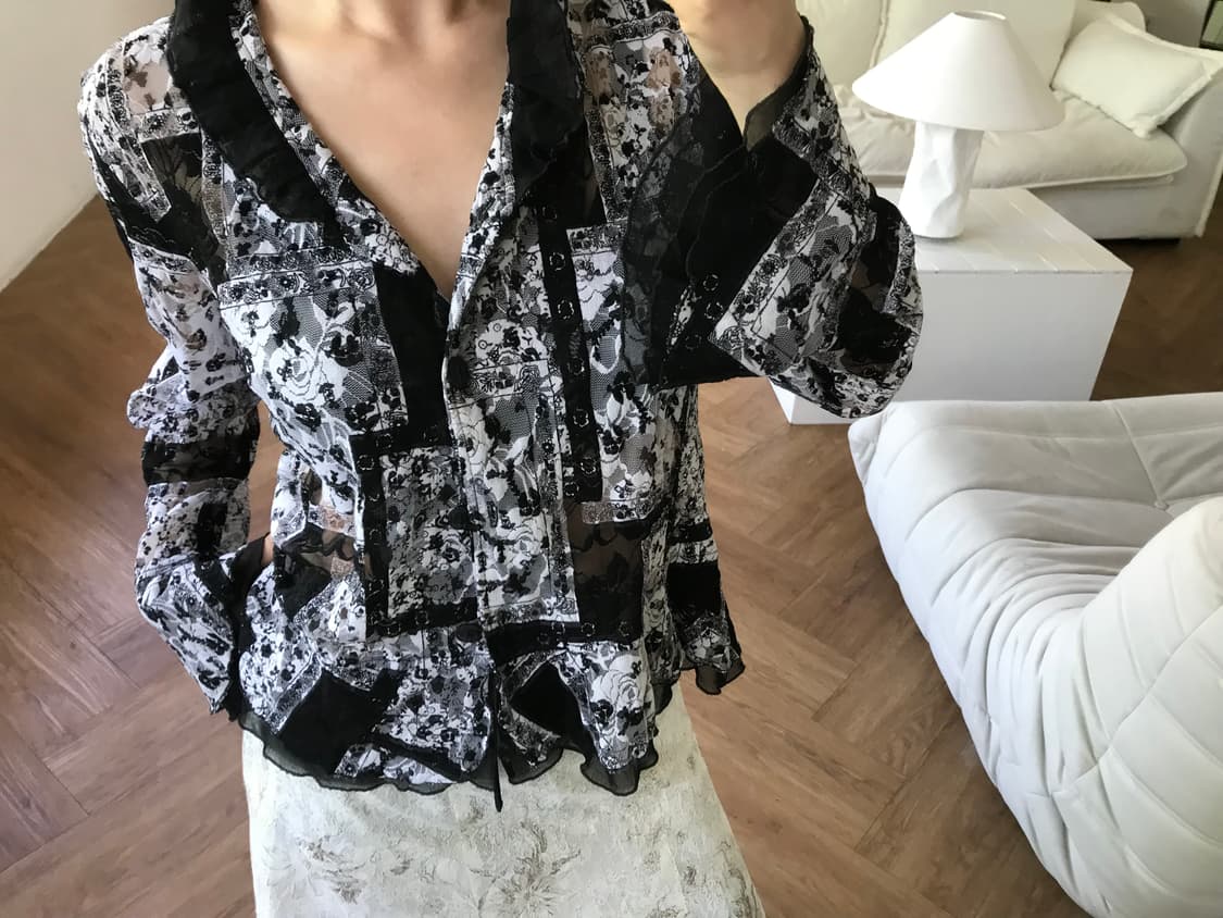 vintage pattern blouse 상품이미지4
