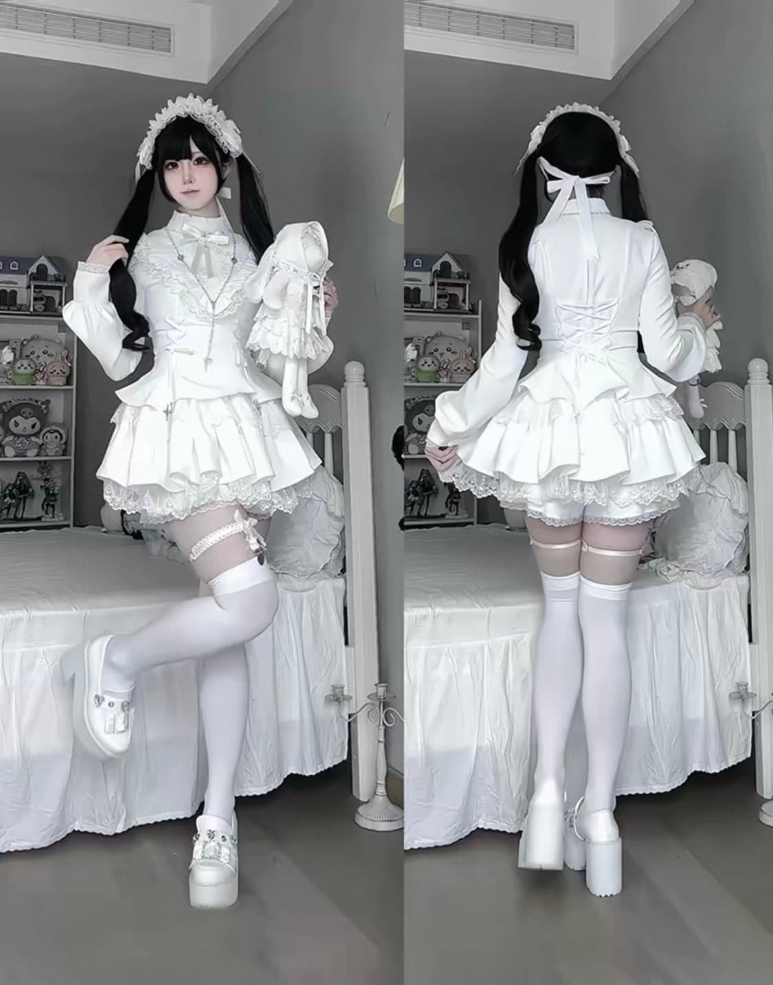 지뢰계 양산형 화이트 셋업 상품이미지1