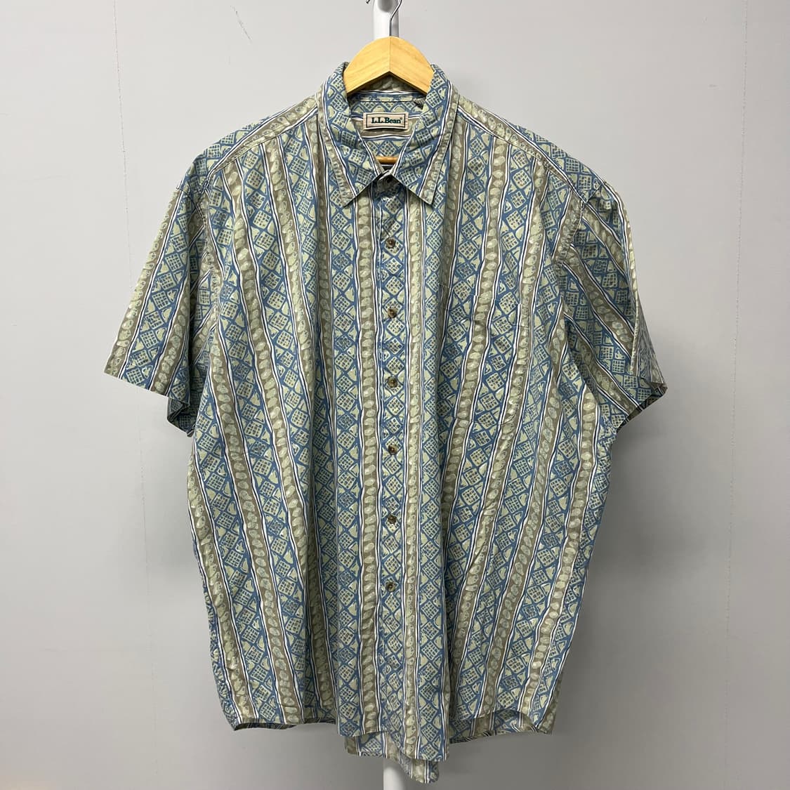 [XL] LLBean 엘엘빈 에스닉 패턴 빈티지 반팔 셔츠 상품이미지1