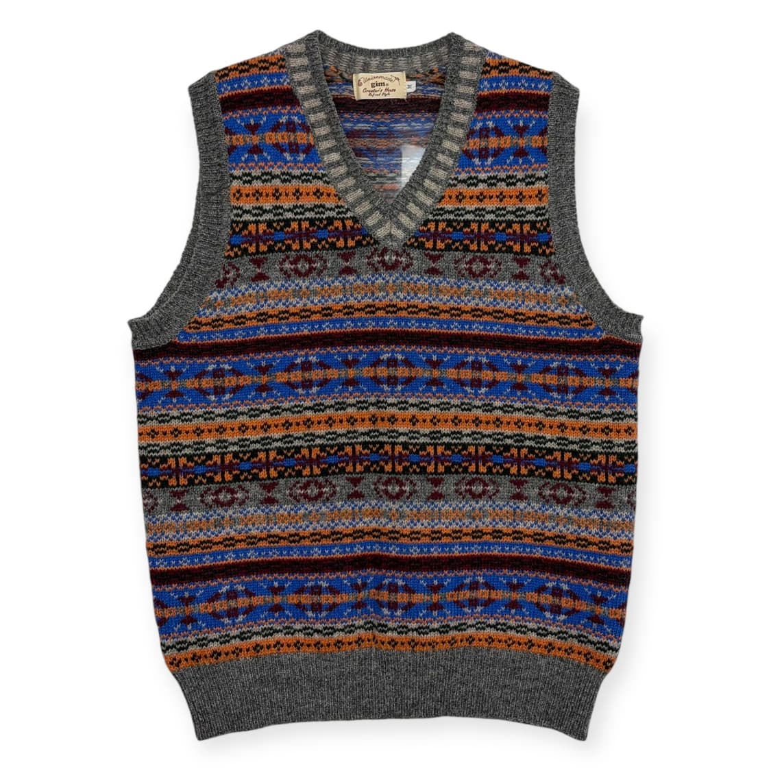 Gim 울 페어아일 패턴 니트 베스트 조끼 상품이미지1