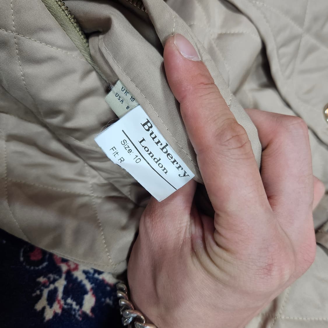 버버리(Burberry) 시그니쳐 체크 퀄팅 코트 UK10 size 상품이미지8