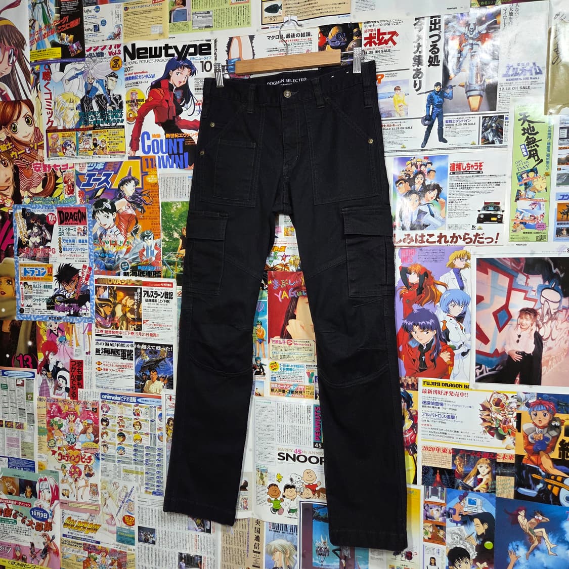 JPN 도그맨 블랙 코튼 슬림 스트레이트 워크 팬츠  상품이미지1