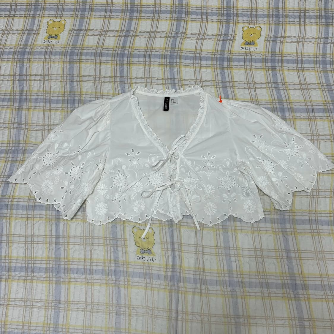 h&m 에이치앤엠 브로드리 앙글레즈 크롭트 블라우스 (새상품) 상품이미지1