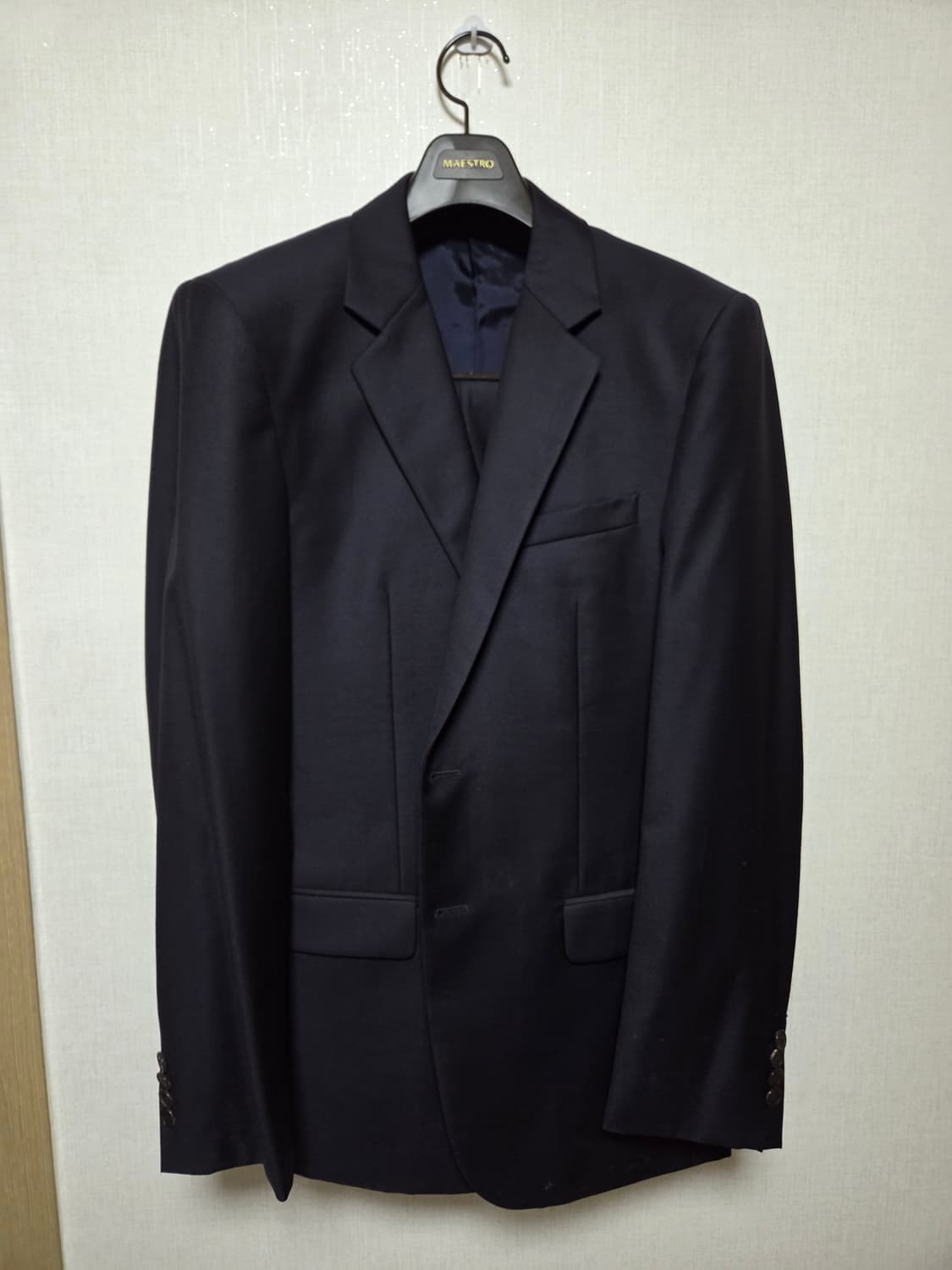 타임옴므 네이비 수트 세트 100 사이즈 (이태리 까노니꼬 울 100%) 상품이미지1