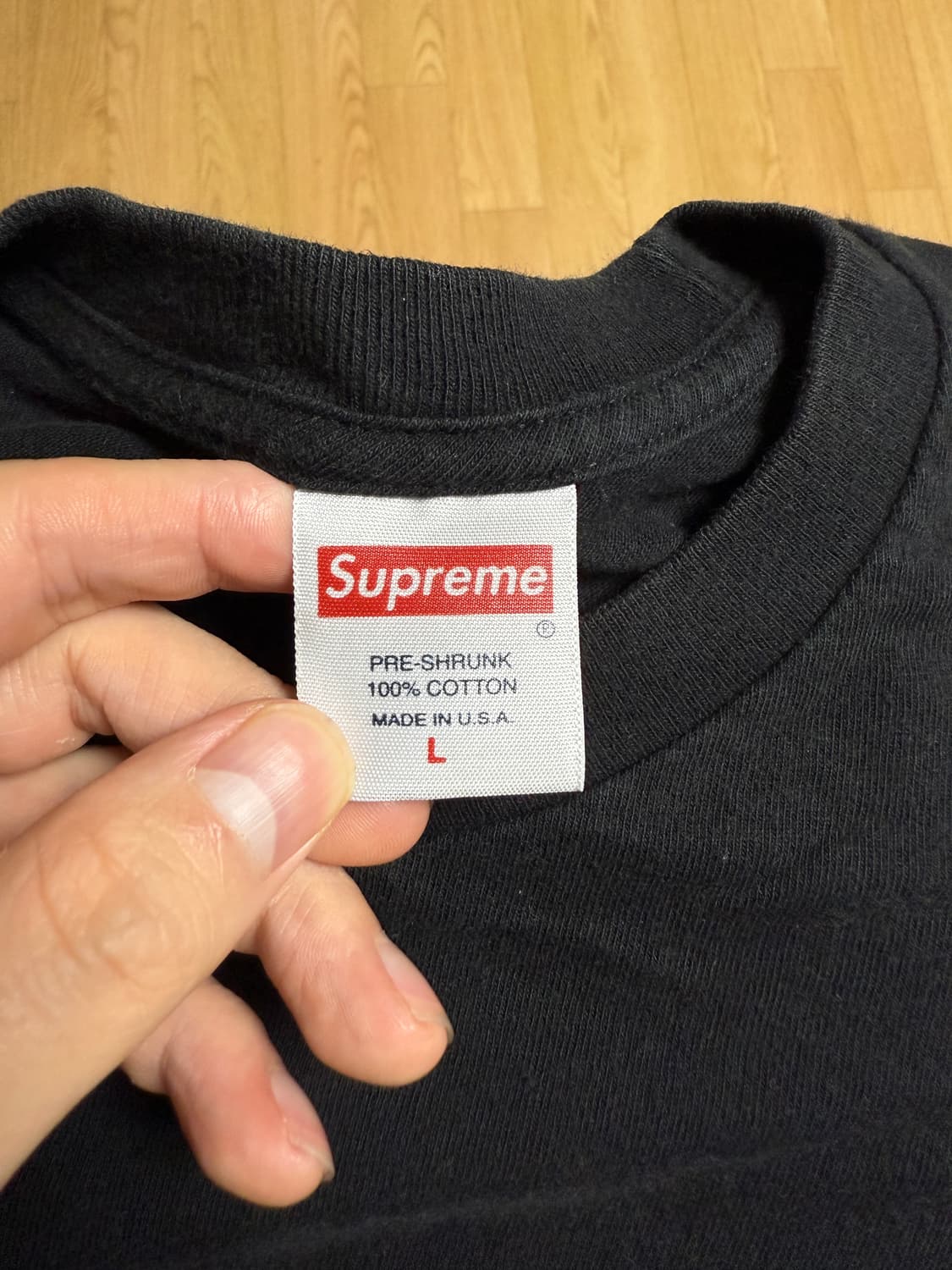 슈프림 롱슬리브 블랙 L (MADE IN USA) 상품이미지3