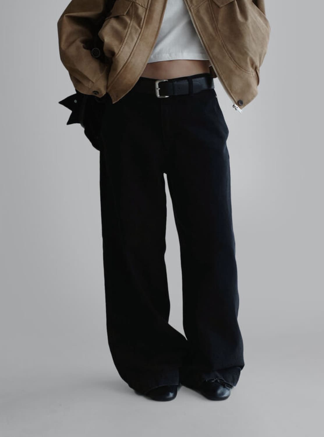 라룸 흑청 와이드 데님 팬츠 청바지 상품이미지2