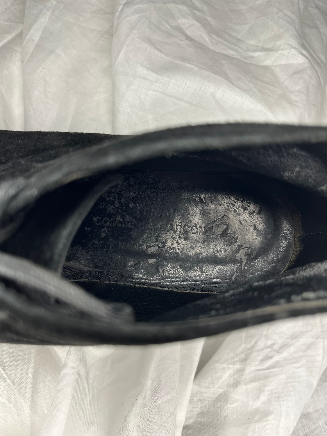 꼼데가르송 트리콧 블랙 스웨이드 웨지 레이스업 앵클부츠 상품이미지4