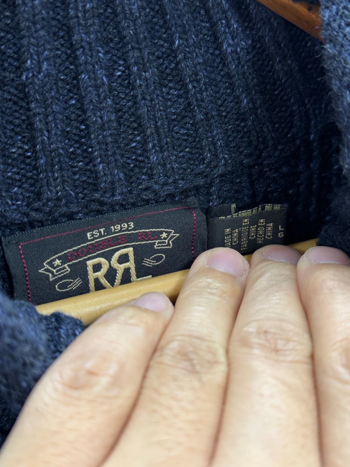 더블알엘 아란니트코튼모크넥 스웨터 / L 상품이미지3