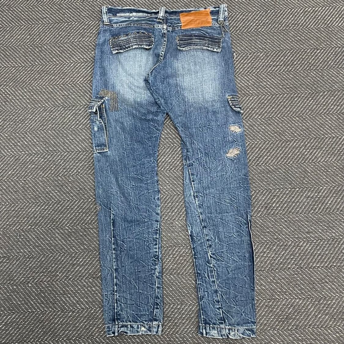 안트가우지 자수 슬림핏 데님 팬츠 v0175 상품이미지2