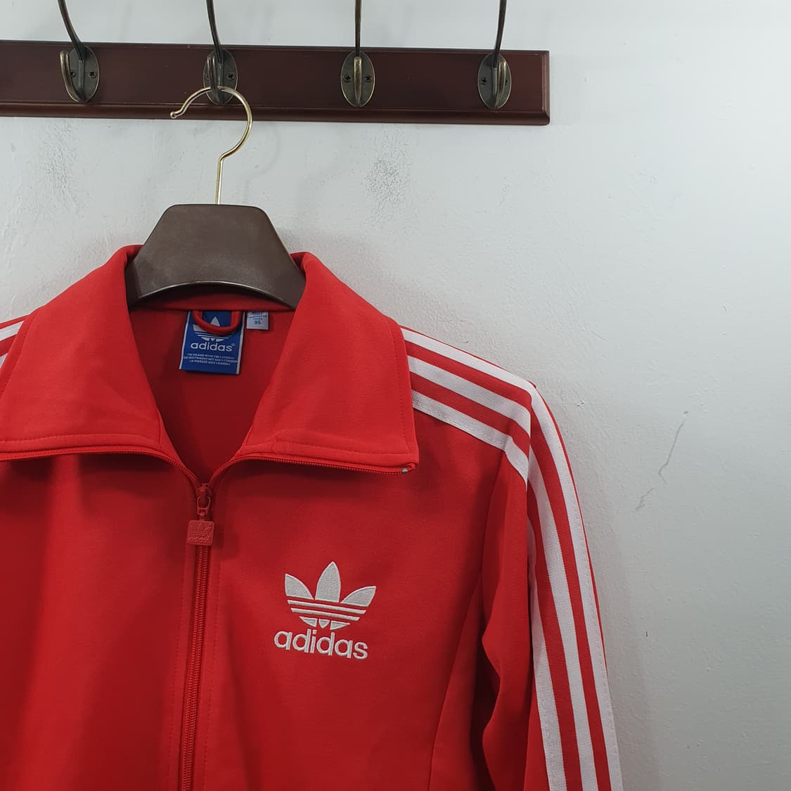 95 아디다스 여성 레드 데일리 파이어로고 져지 집업 트랙탑 상품이미지2