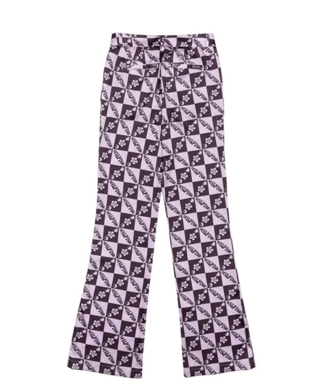 새상품) 스컬프터 새틴 체커보드 팬츠 핑크 상품이미지3