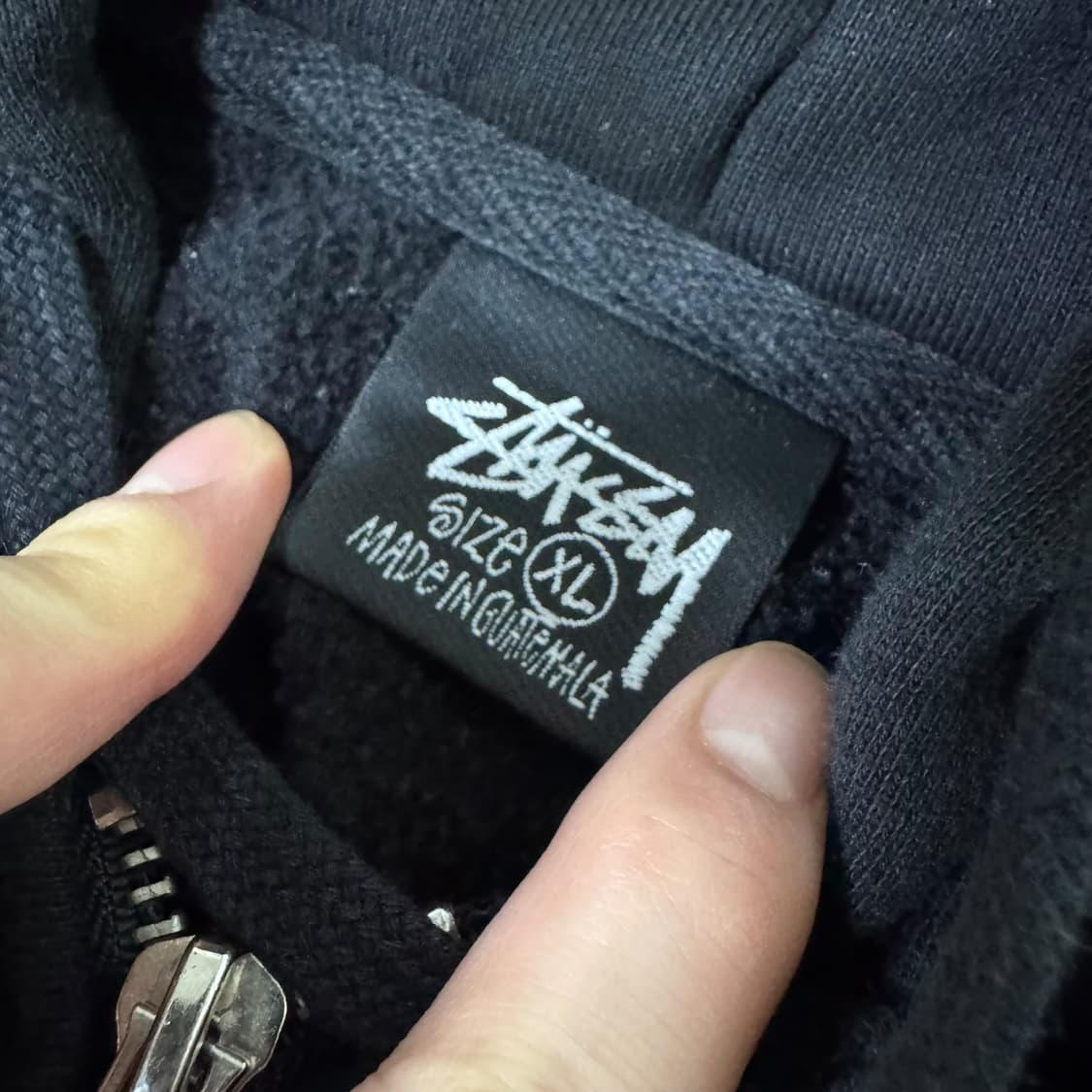 정품 스투시 블랙 빅로고 후드집업 상품이미지5