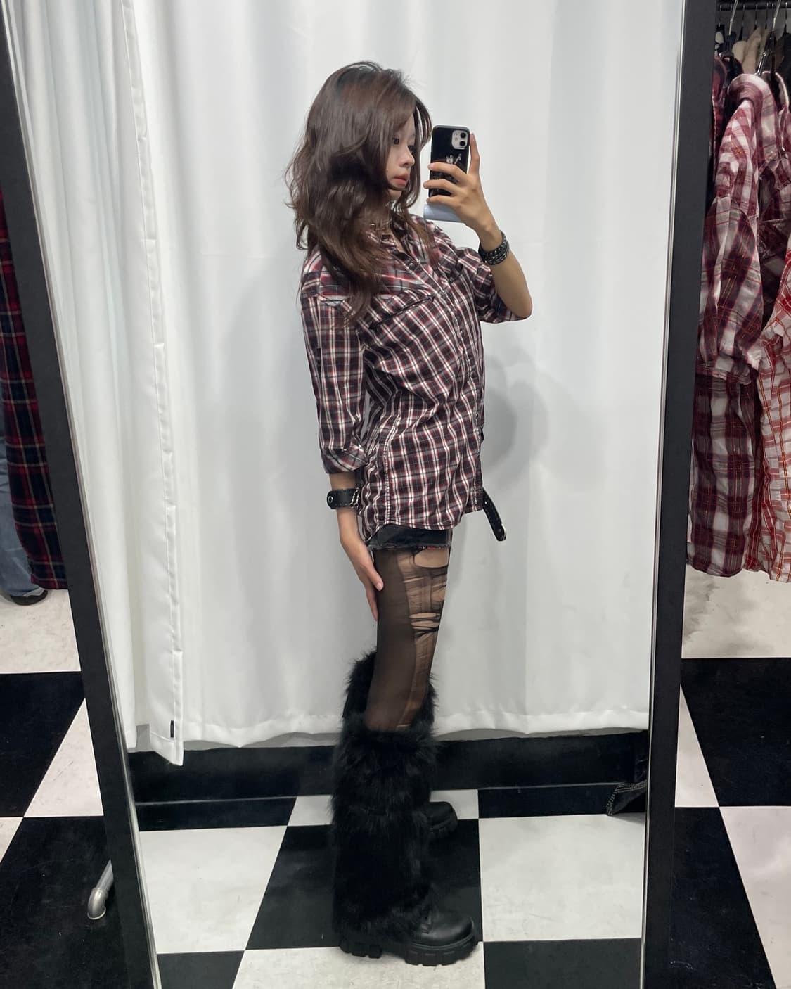 🎸웨스턴 스타일 체크 숏슬리브 셔츠🎸 상품이미지3