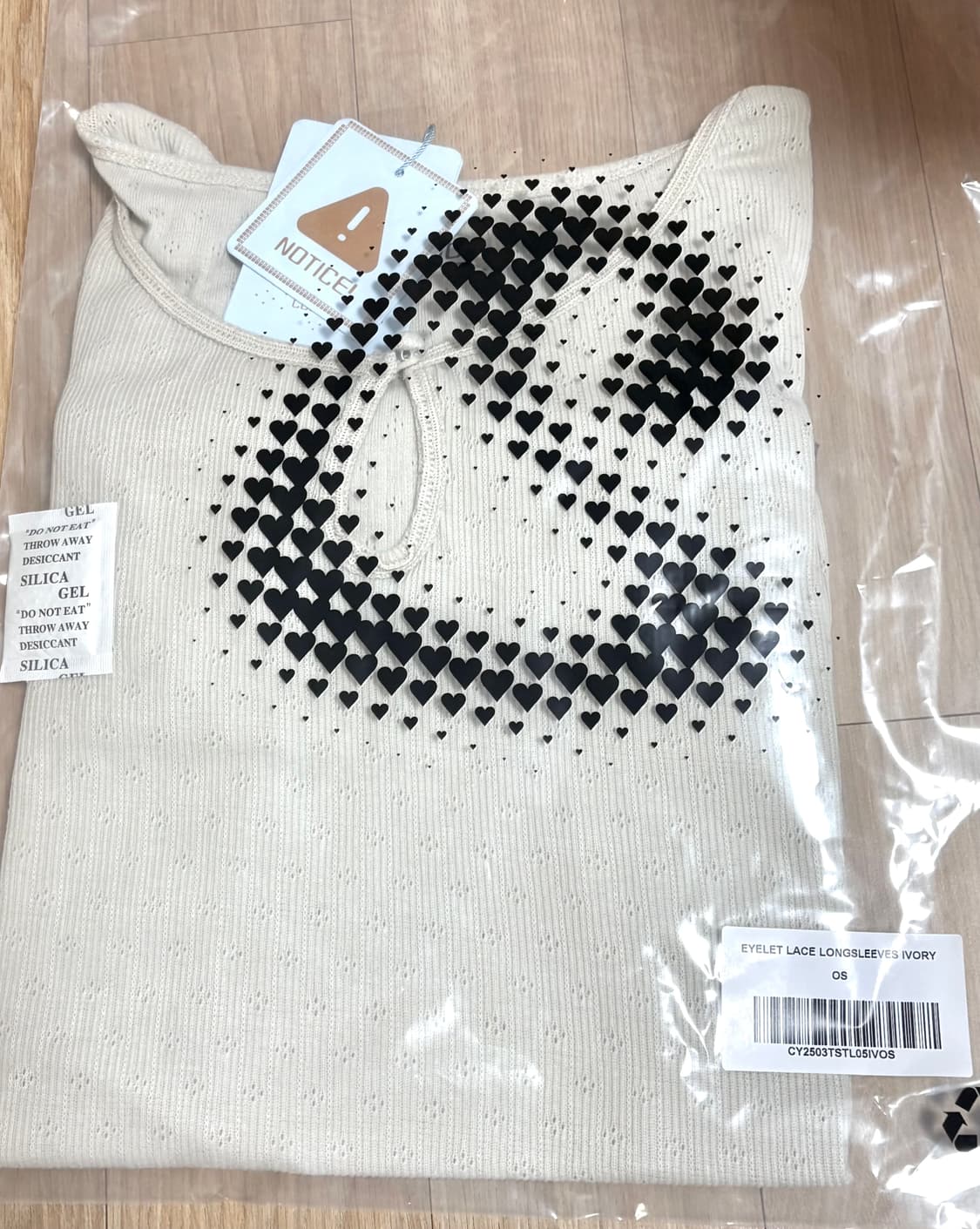 코이세이오 아일렛 레이스 롱슬리브 아이보리 상품이미지2