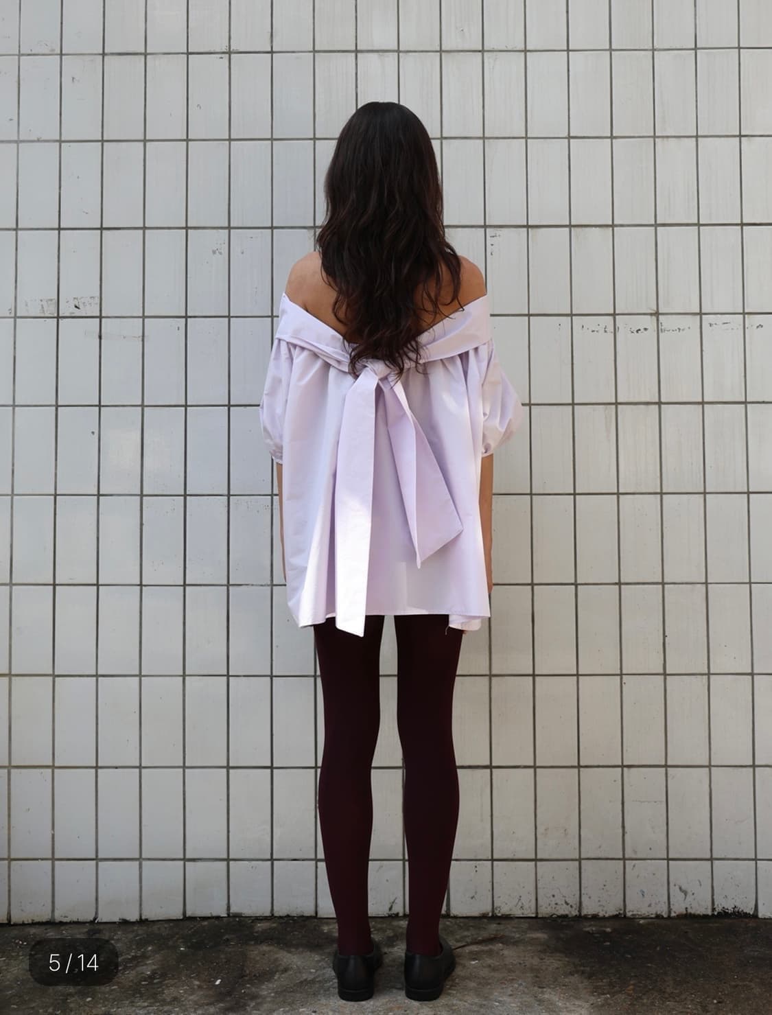 amorshaee BACK RIBBON TOP (라벤더) 상품이미지2