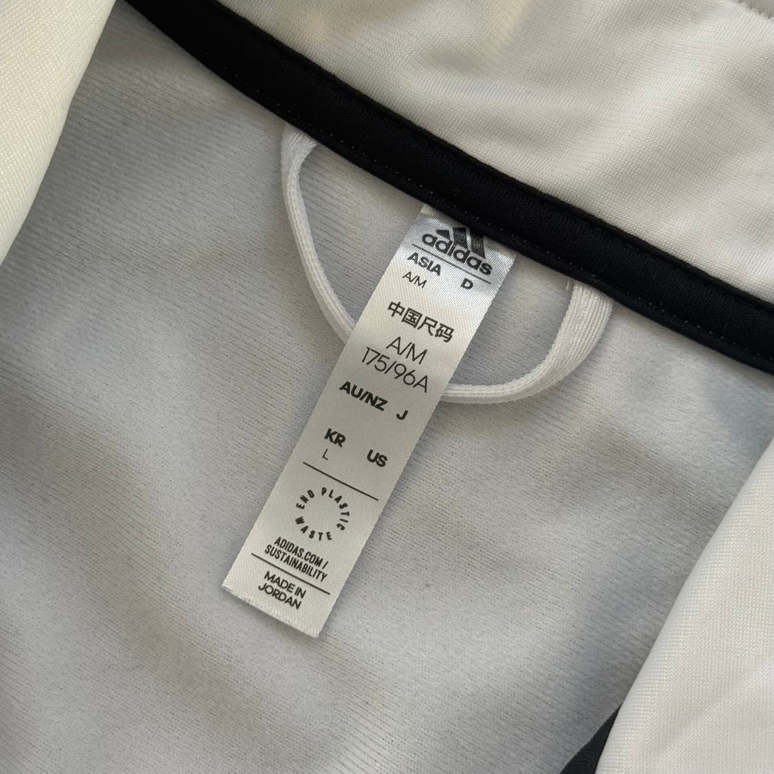 아디다스 화이트 져지 트랙탑 L 상품이미지4