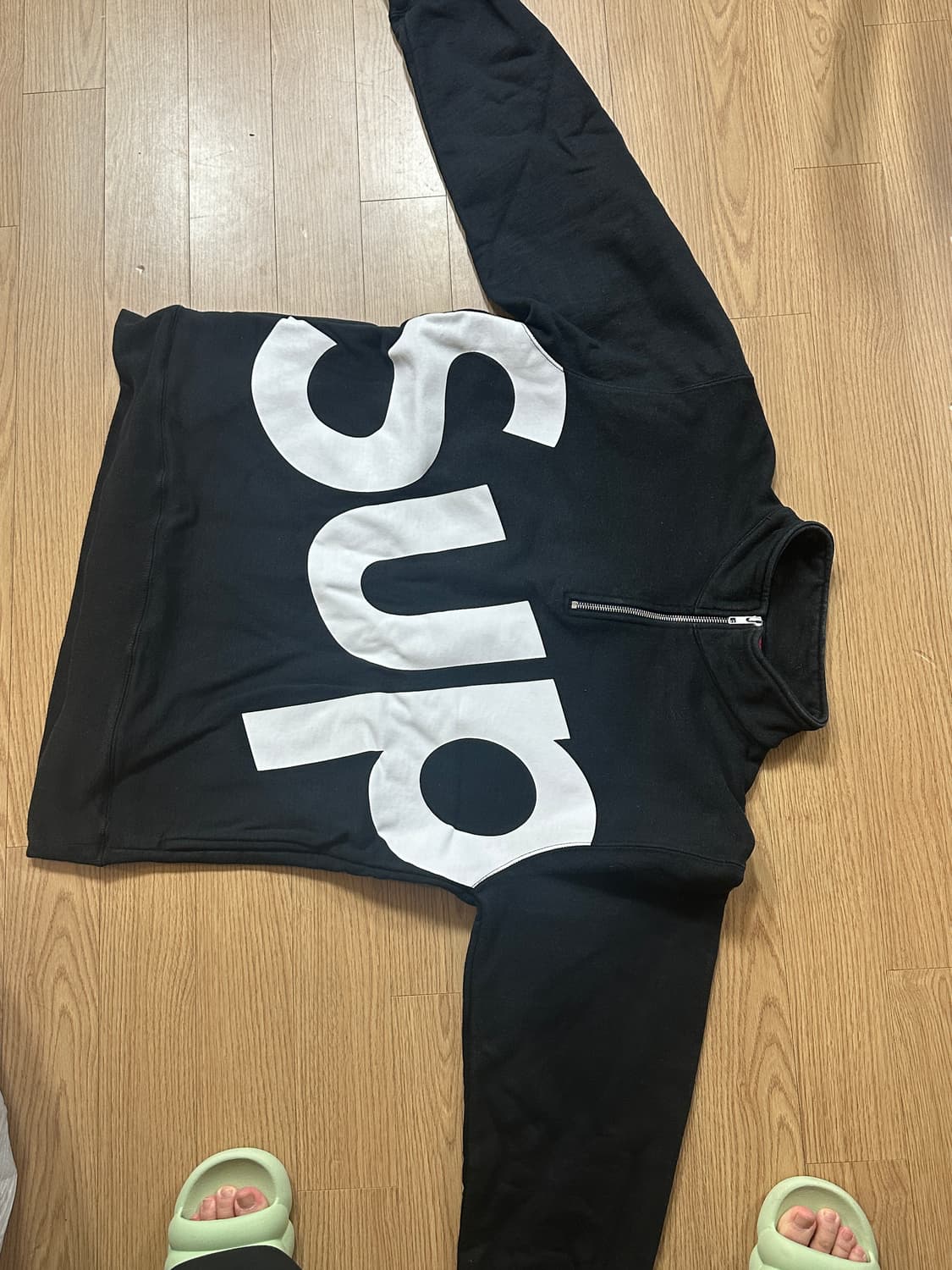 슈프림 블랙 하프집업 맨투맨 상품이미지2