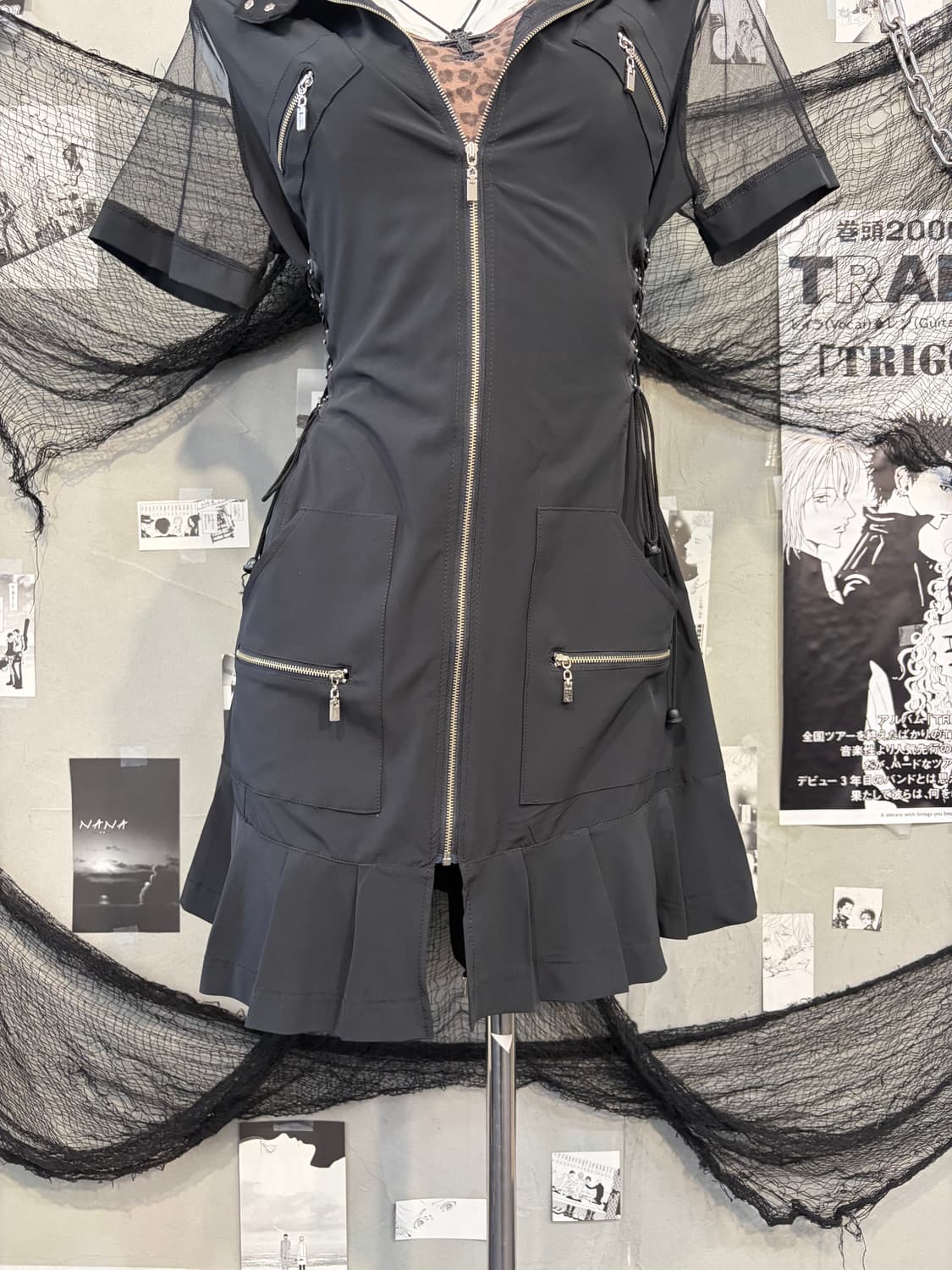 Gothic Utility eyelet  hoodie one piece 상품이미지10