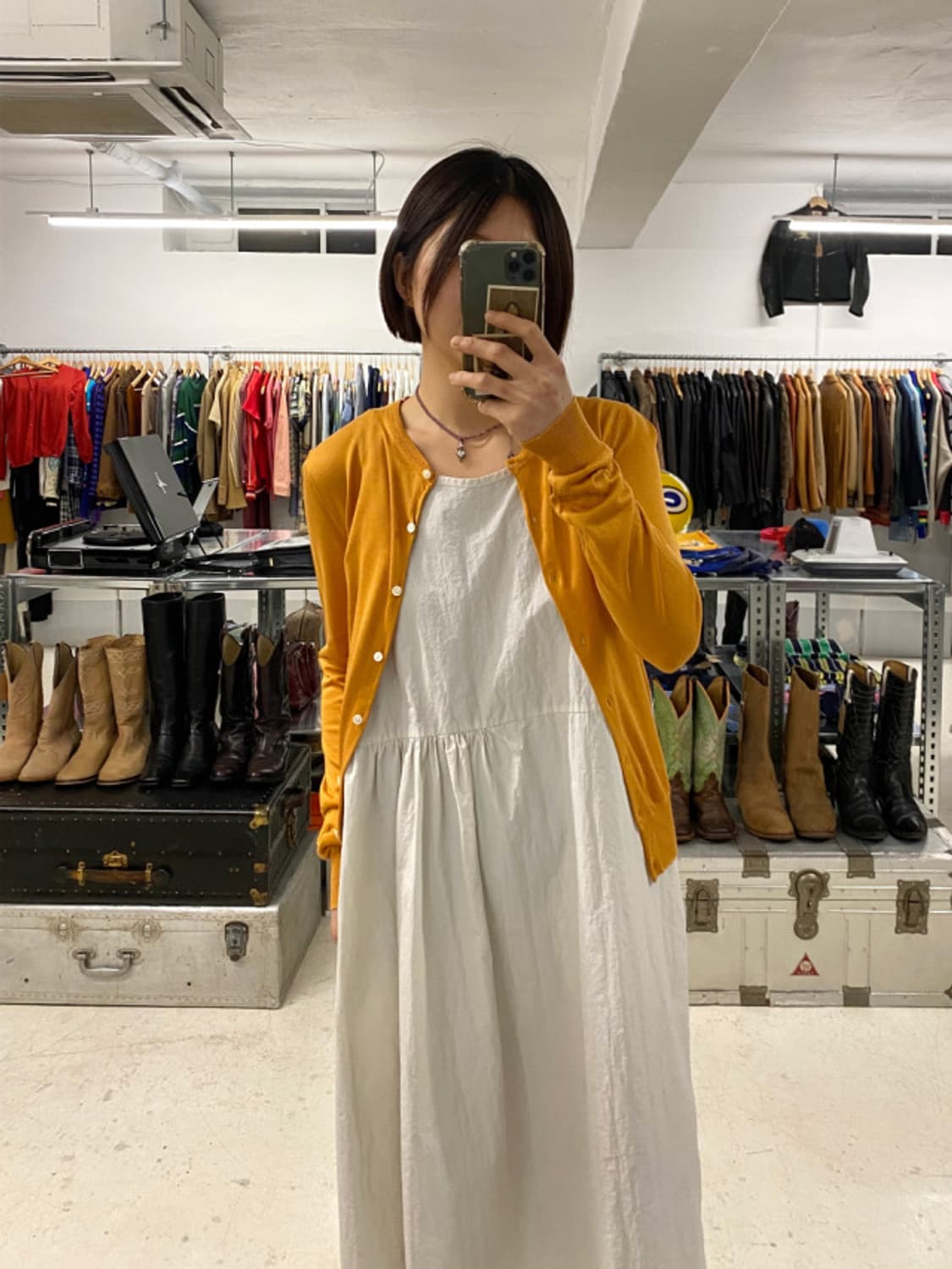 카라리스 실크 가디건 collarless silk cardigan 상품이미지1