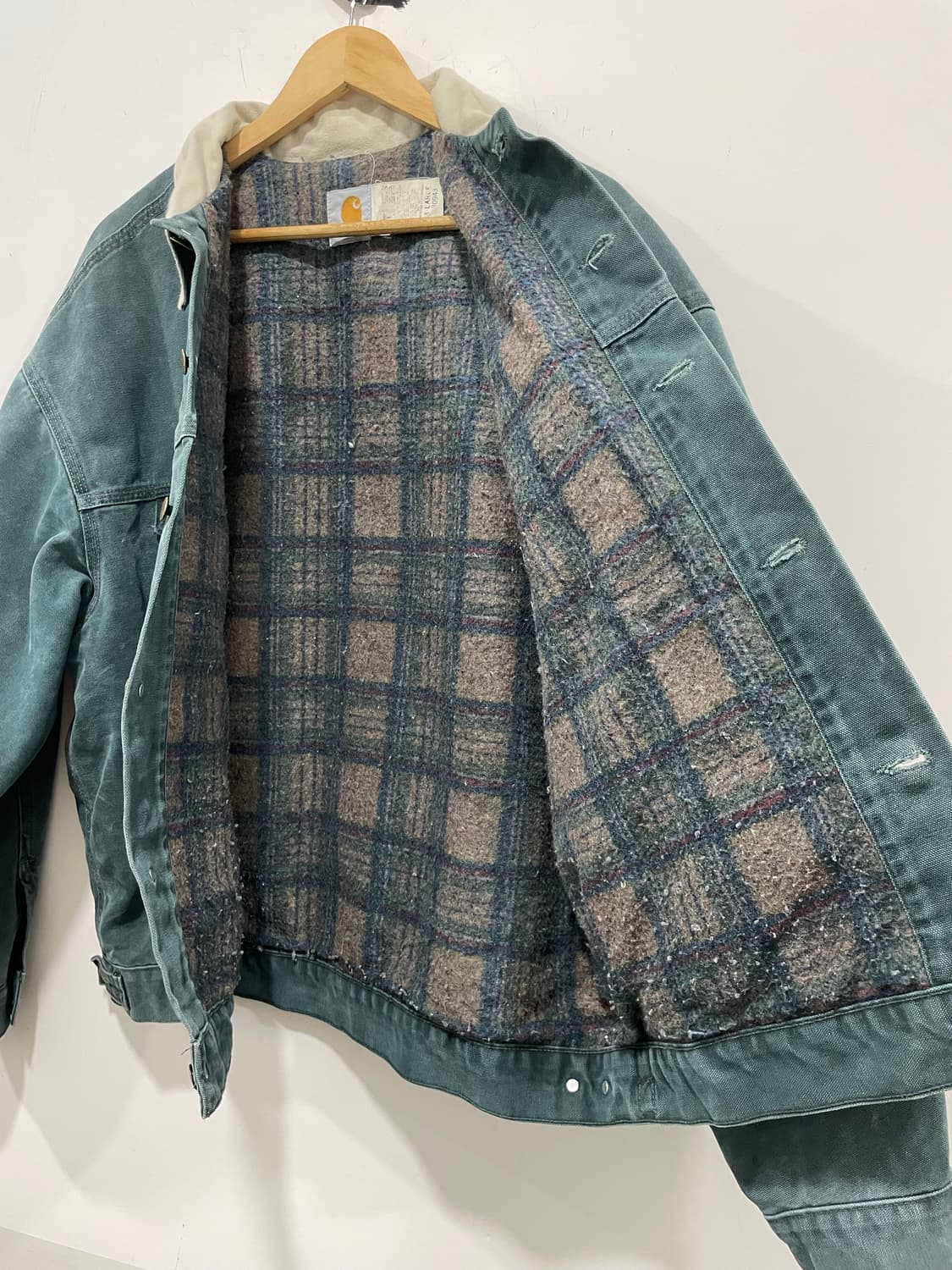 90’s USA Carhartt 칼하트 블랭킷 샌드스톤 트러커 자켓 상품이미지6