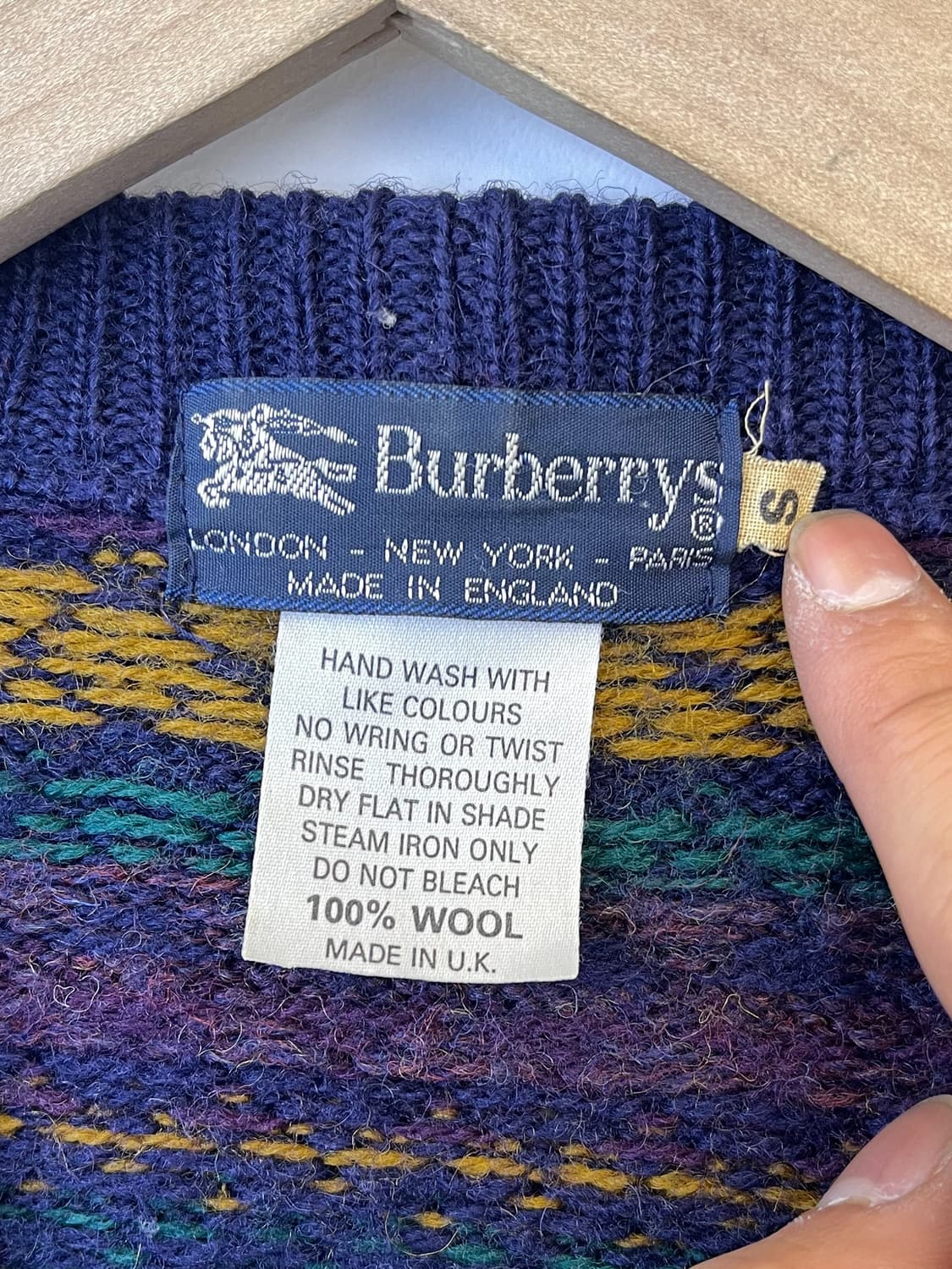 버버리 90s UK 페어아일 울 가디건 상품이미지4