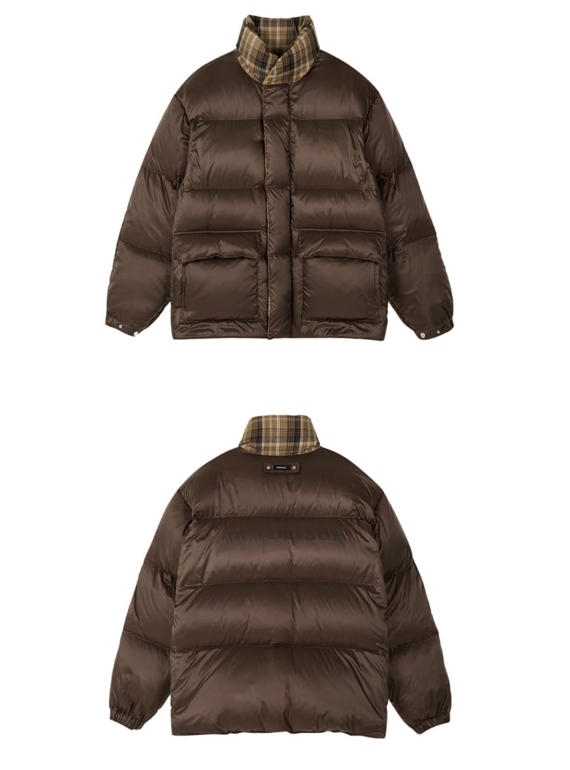 앤더슨벨 유니섹스 인사이드 아웃 리버시블 다운체크 패딩s 상품이미지5