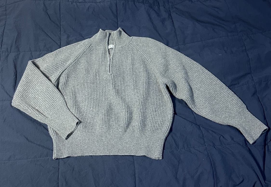 프루이 1/4 캐시미어 반집업니트 M 상품이미지2