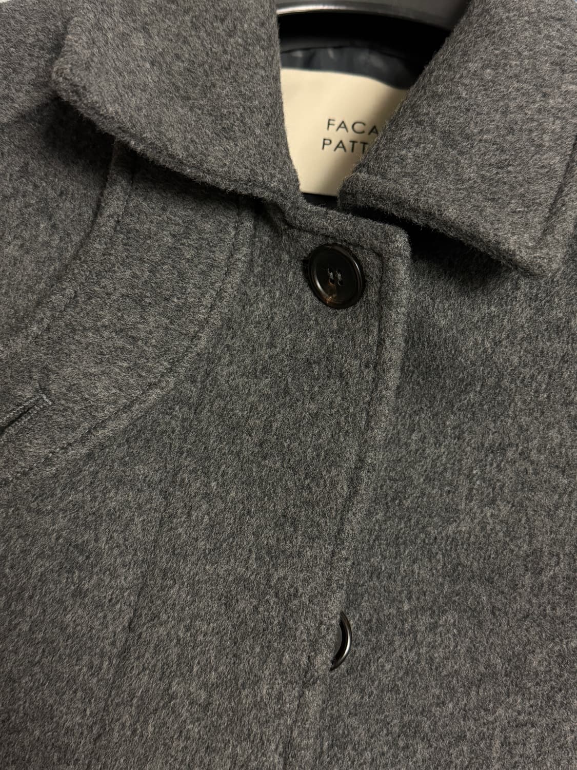 [S] 파사드패턴 캐시미어 발마칸 코트 차콜 상품이미지4