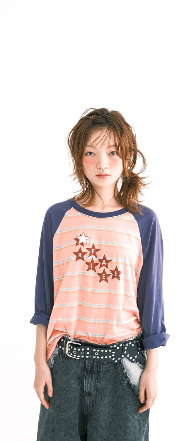 rainbow raglan t-shirt (pink) 상품이미지1