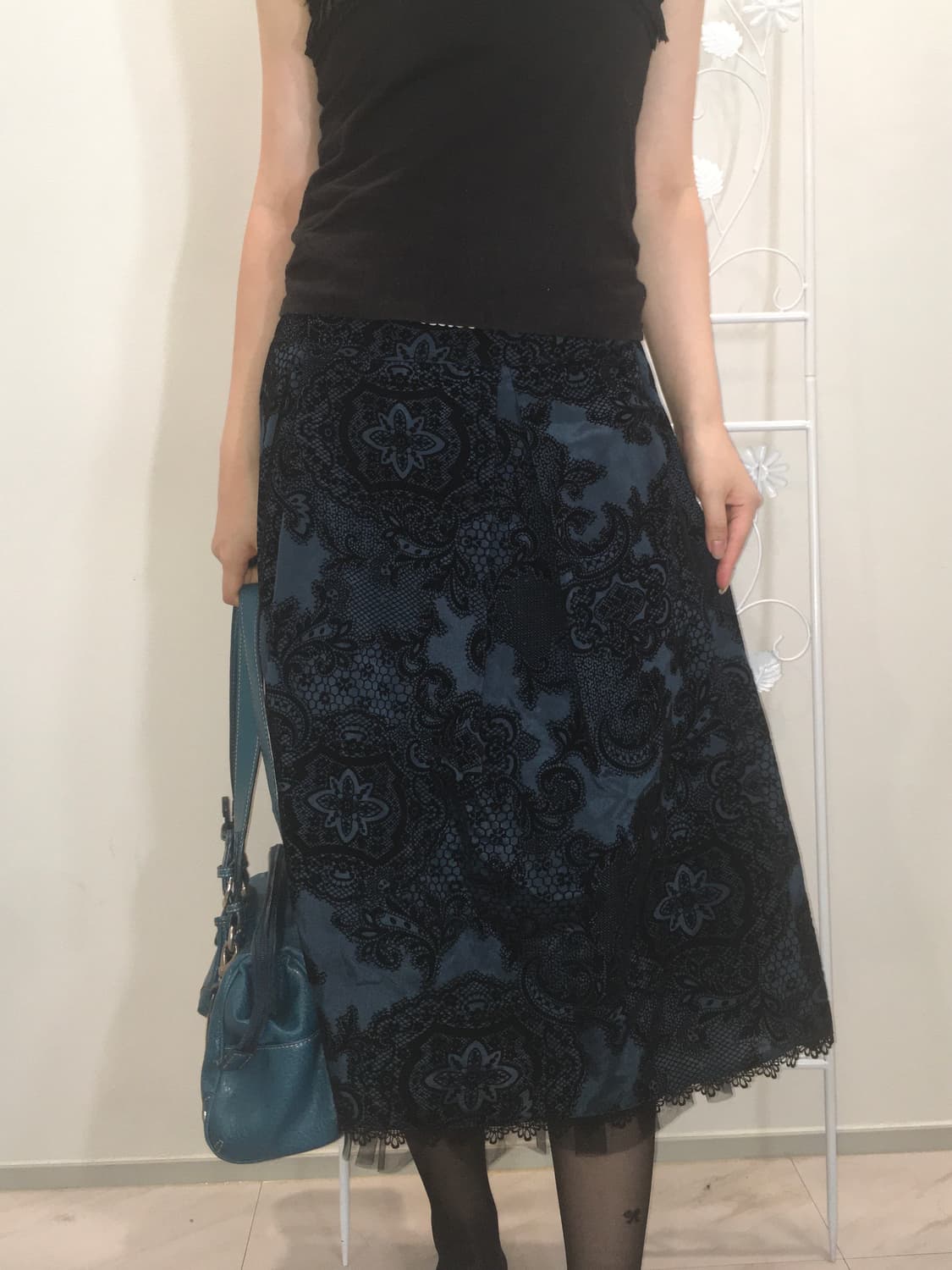 jpn vintage deep blue velour antique lac 상품이미지4