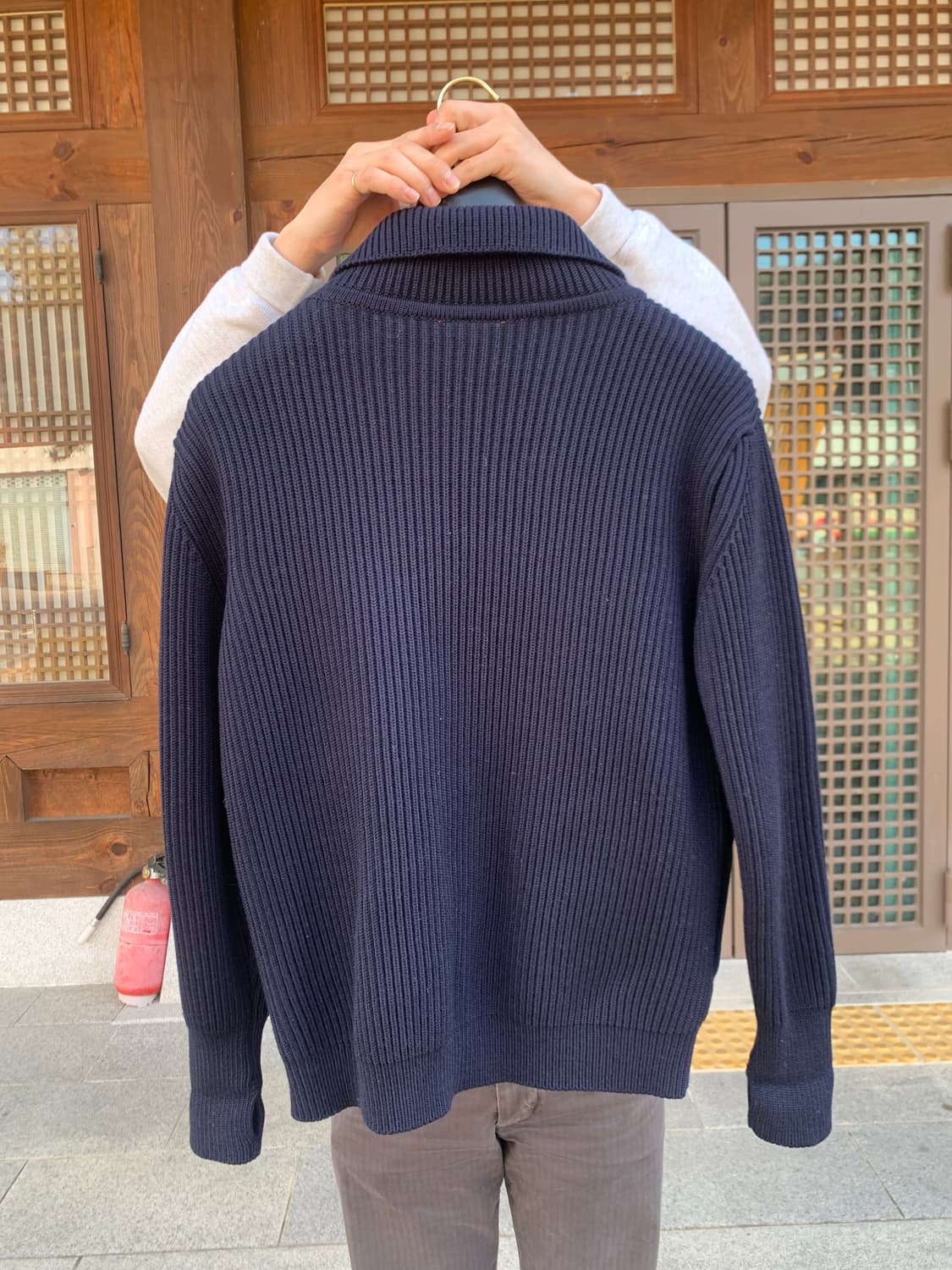 안데르센 안데르센 니트집업 네이비 상품이미지2