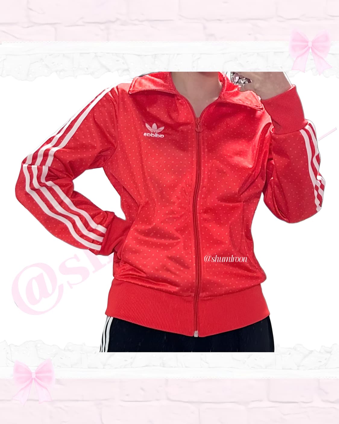 아디다스 산딸기향 레드 져지 (다이아몬드 패턴) 상품이미지3