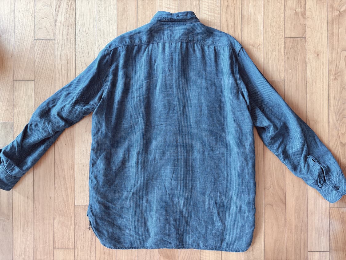 Orslow Indigo Linen Work Shirt Indigo Ch 상품이미지7