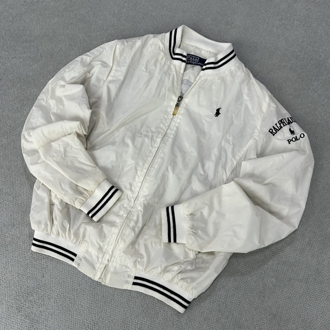 폴로 랄프로렌 화이트 봄버 자켓 s 상품이미지1