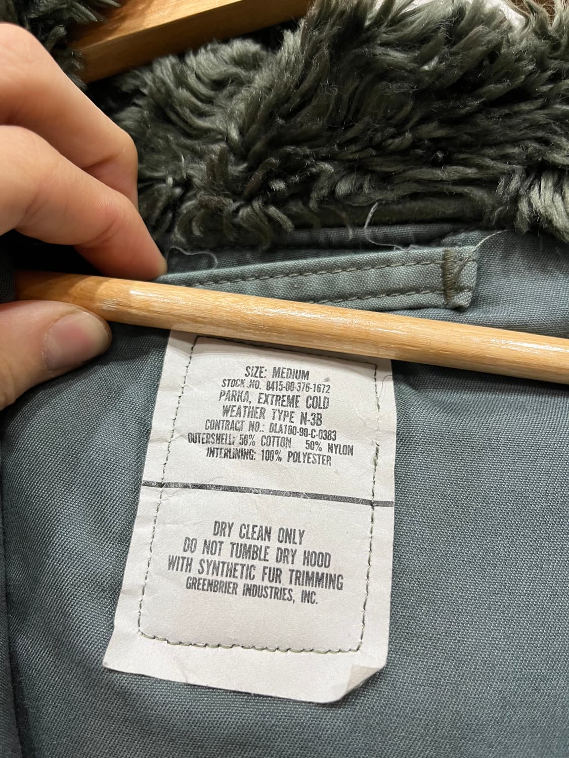 90s 오리지널 미군 N3B 익스트림 콜드웨더 파카 greenbrier 상품이미지6