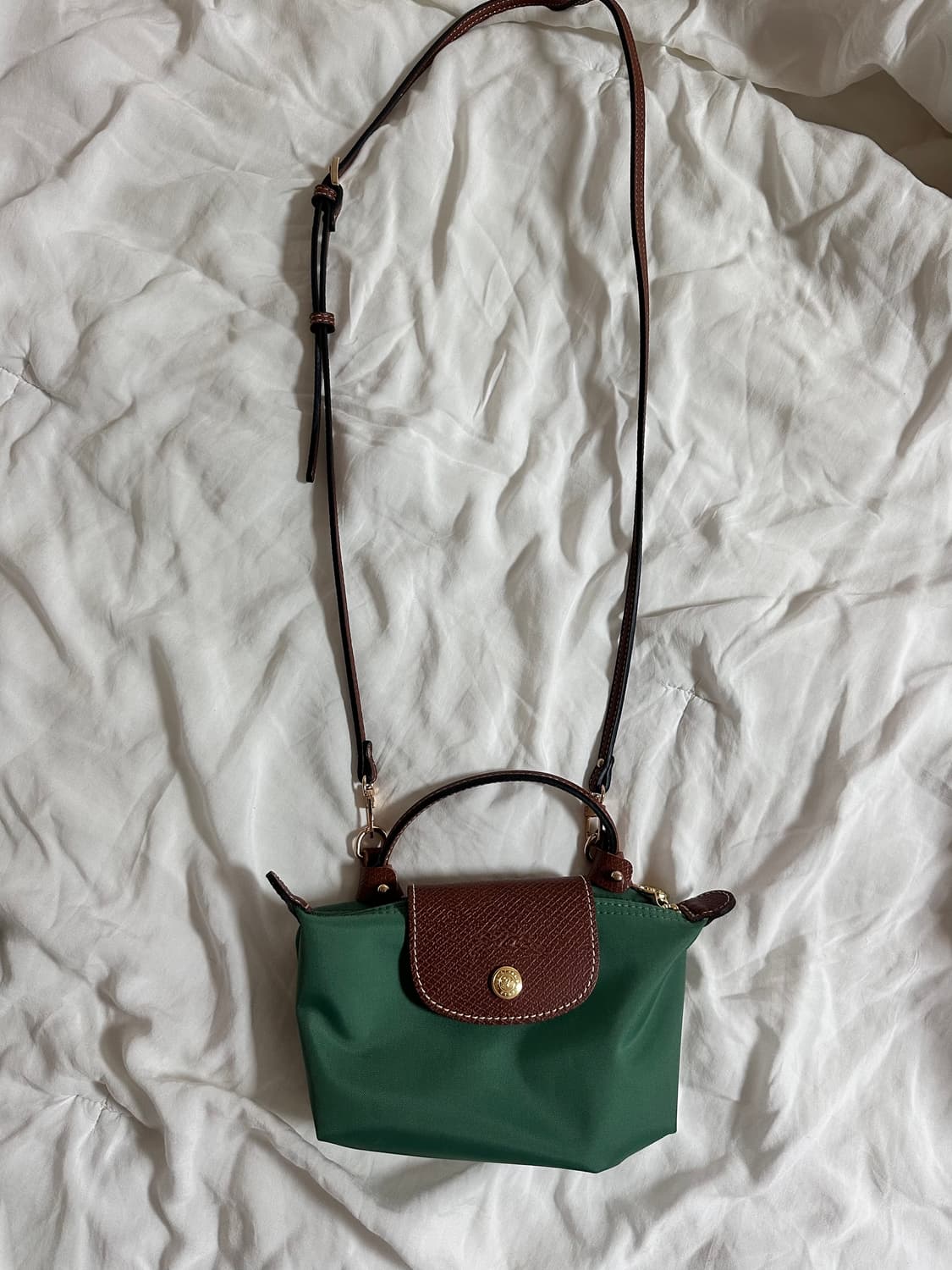 롱샴 르 플리아쥬 오리지널 핸들 파우치 세이지그린 34175089 상품이미지1