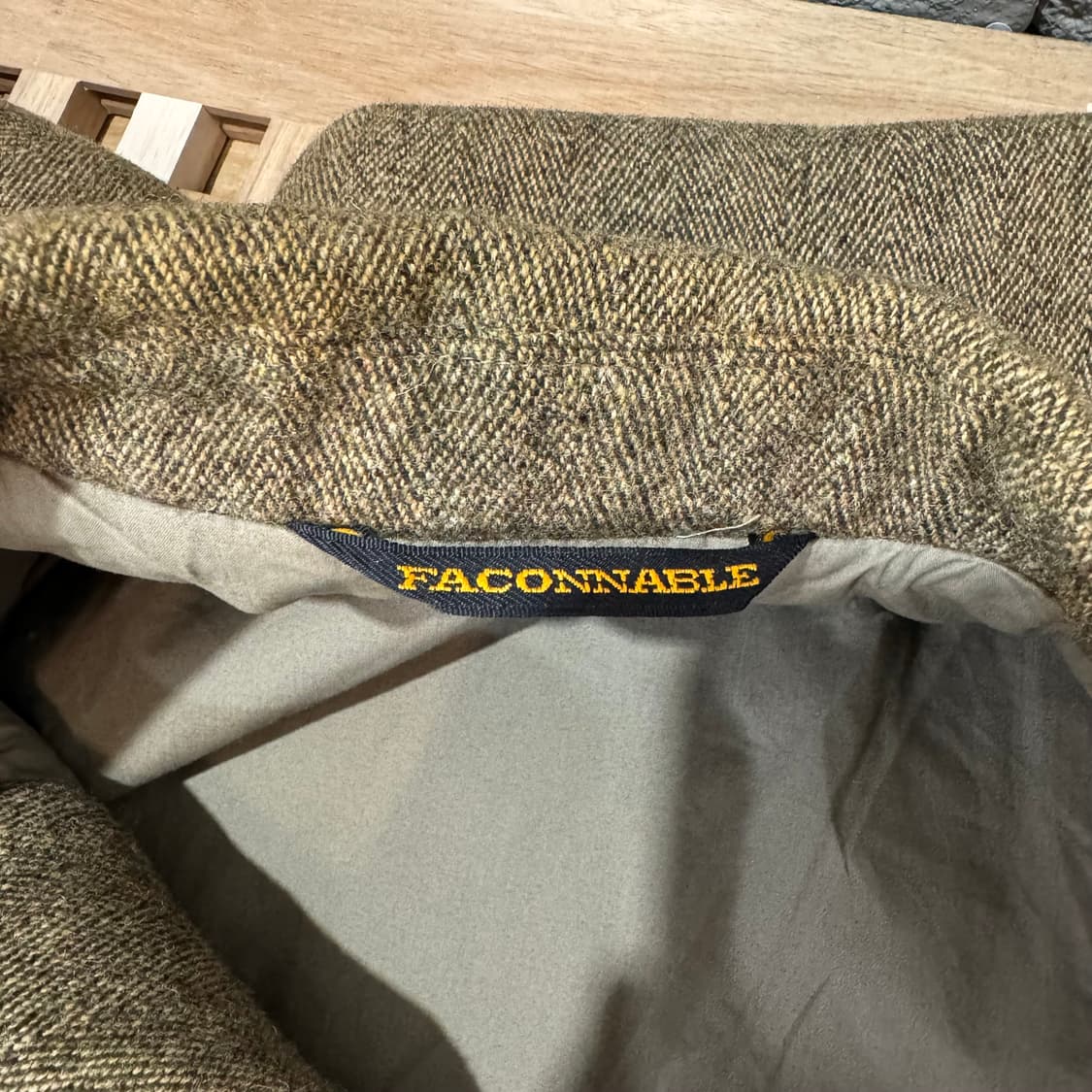 80s 파코나블 해링본 울 트위드 자켓 (L)   상품이미지7