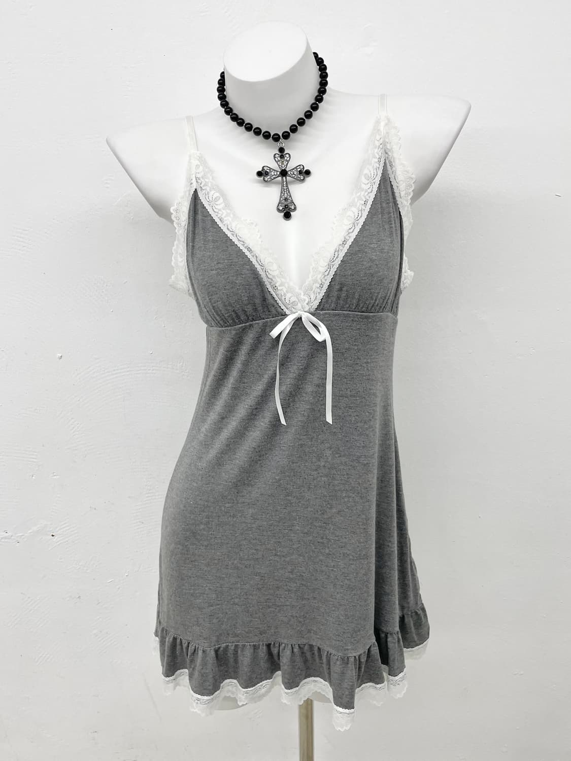 그레이 코지 레이스 슬립 상품이미지1