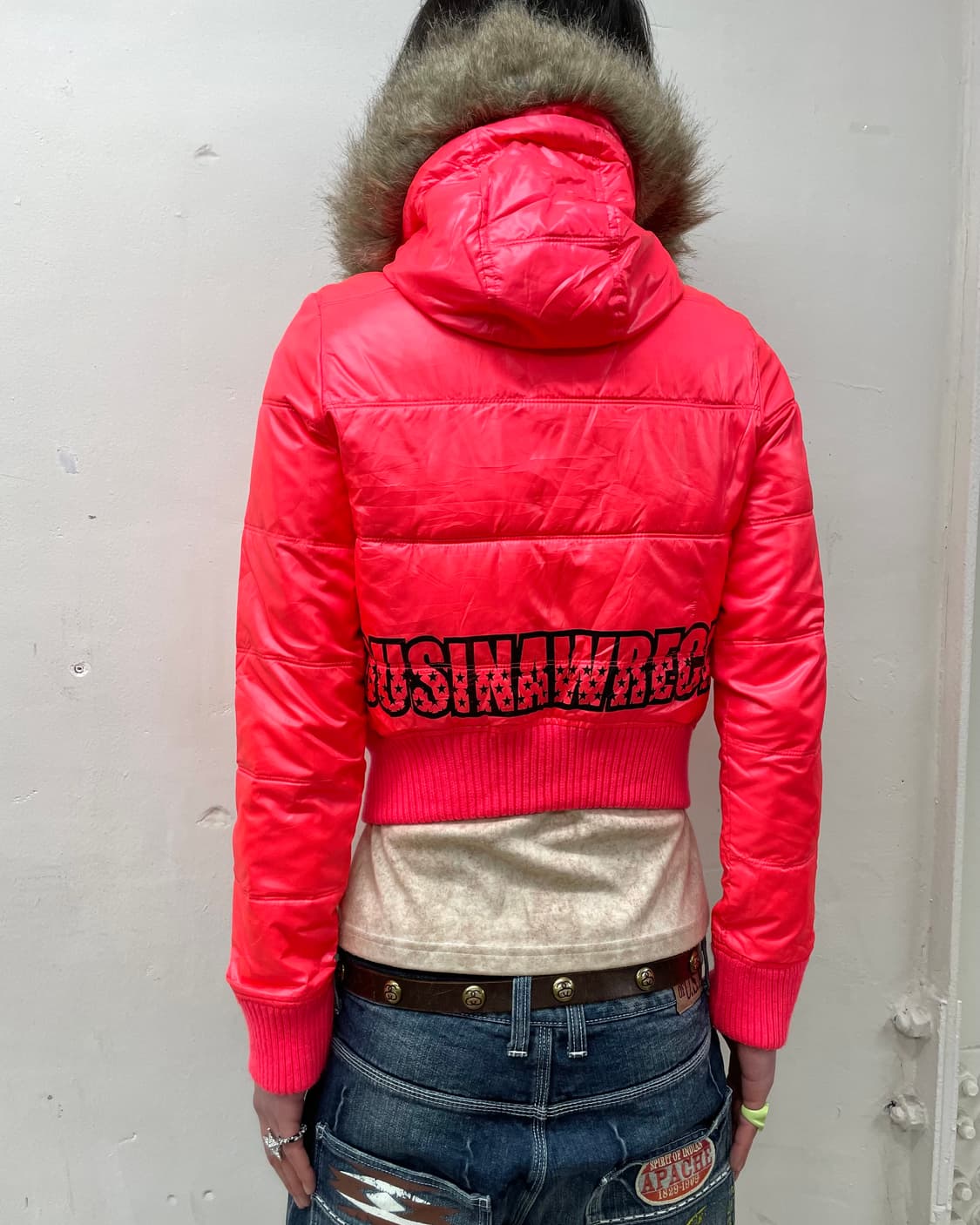 Light pink retro cropped padded jacket  상품이미지3
