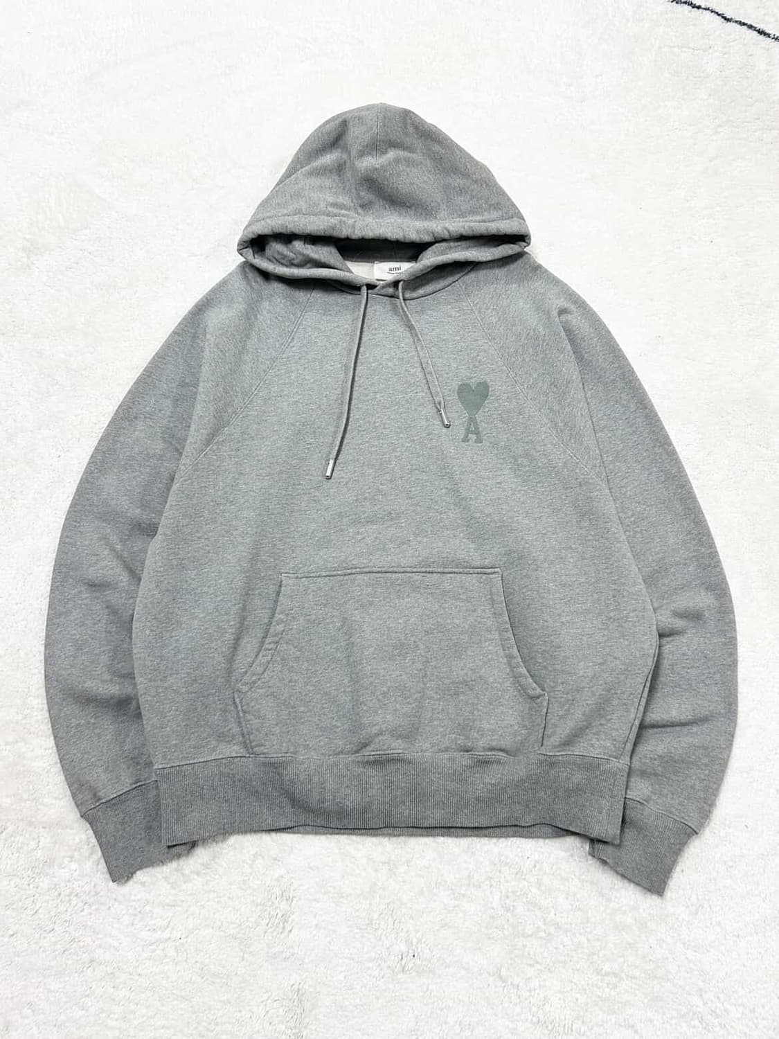 아미 스몰로고 그레이 헤비스웻 후드 상품이미지5