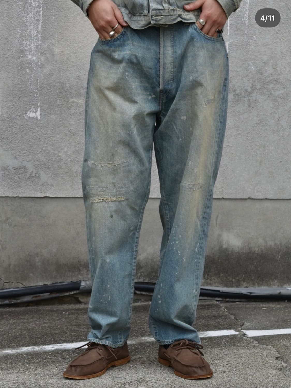 아프레쎄 no.37 washed wide denim pants 34-30 상품이미지4