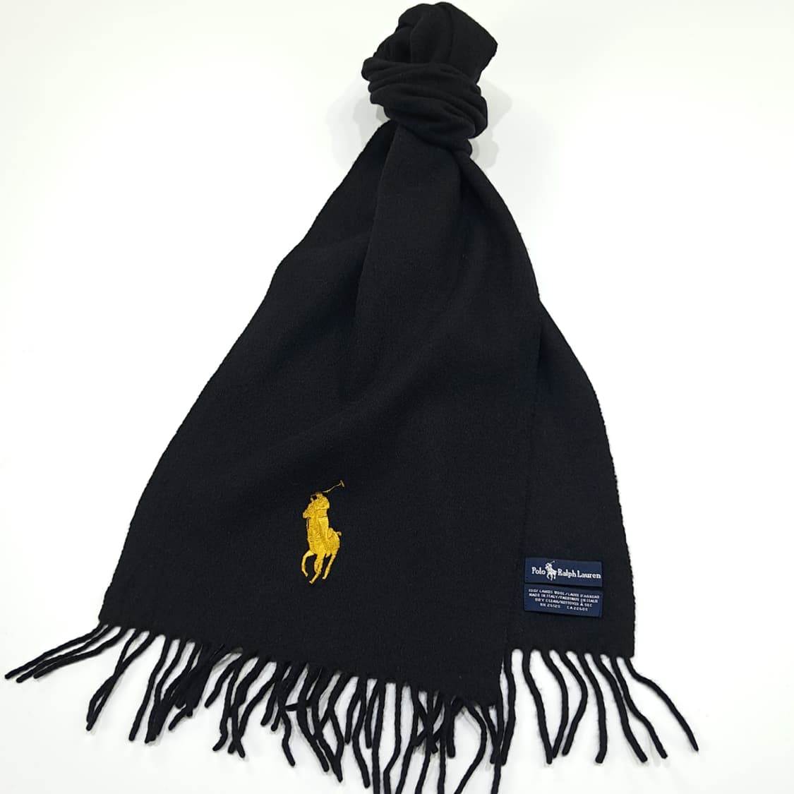 MX353 폴로 랄프로렌 블랙 빅로고 램스울 목도리 머플러 상품이미지2