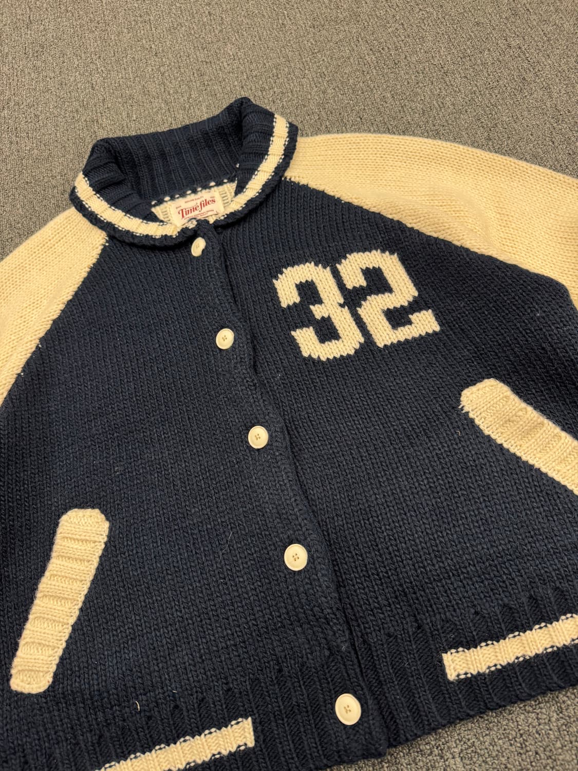 L)Time Files 빈티지 네이비 코위찬 스웨터 상품이미지4